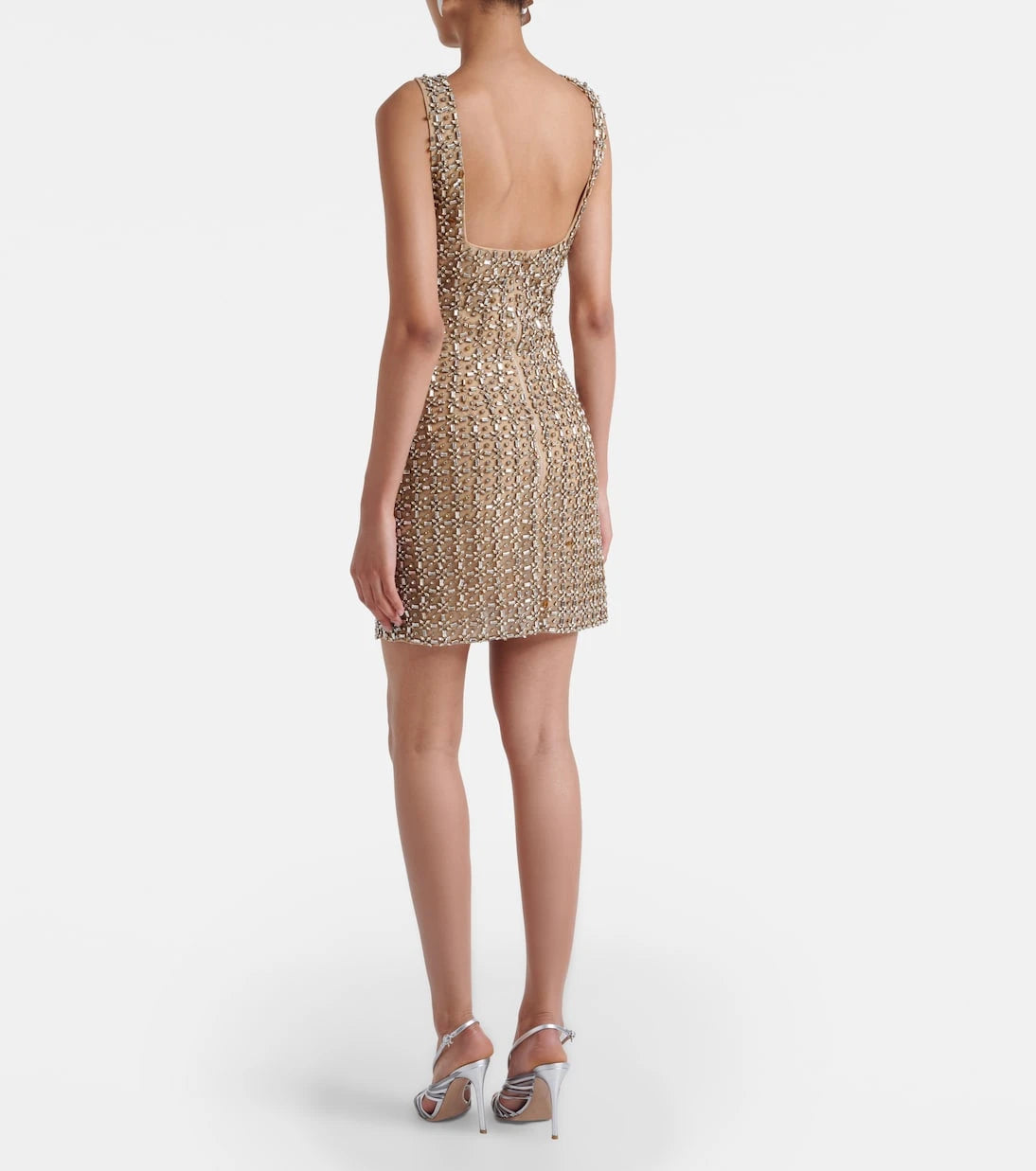 Là Fuori - Gilded crystal-embellished minidress