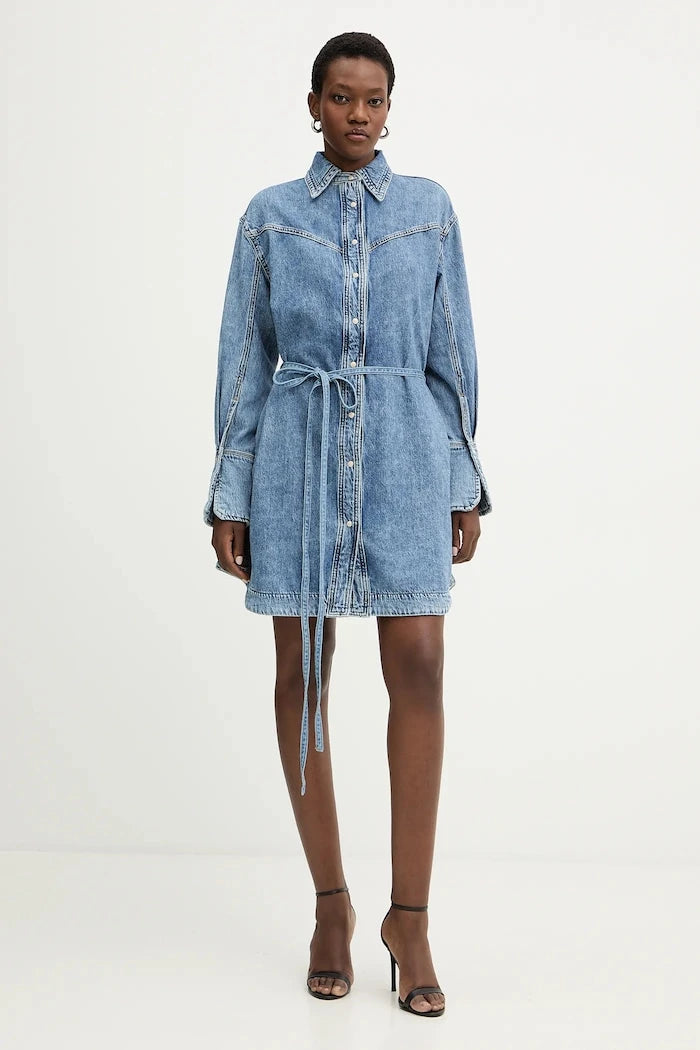 Дънкова рокля BOSS Orange C SHIRTDRESS