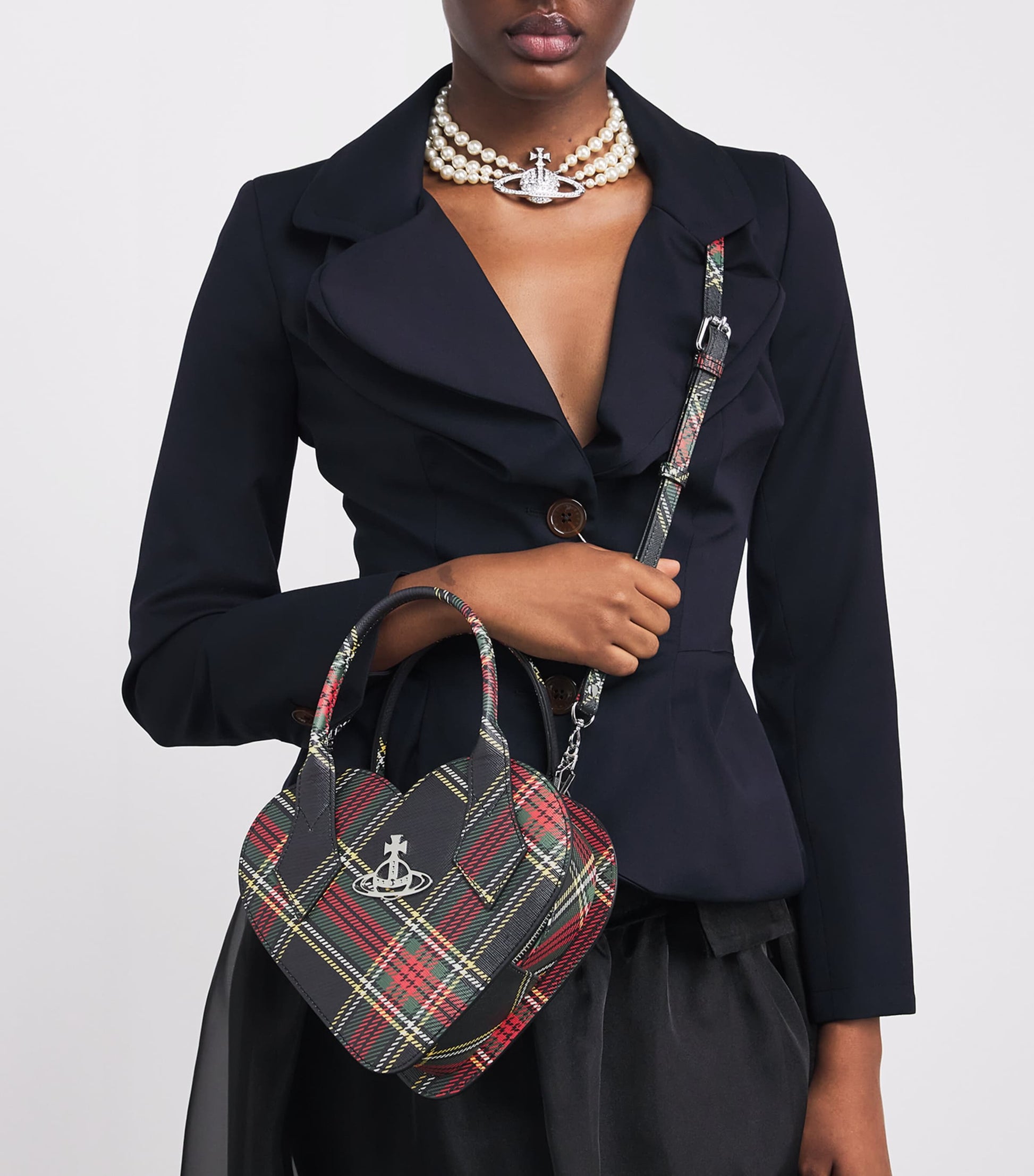 Multi Tartan Josephine Top-Handle Bag