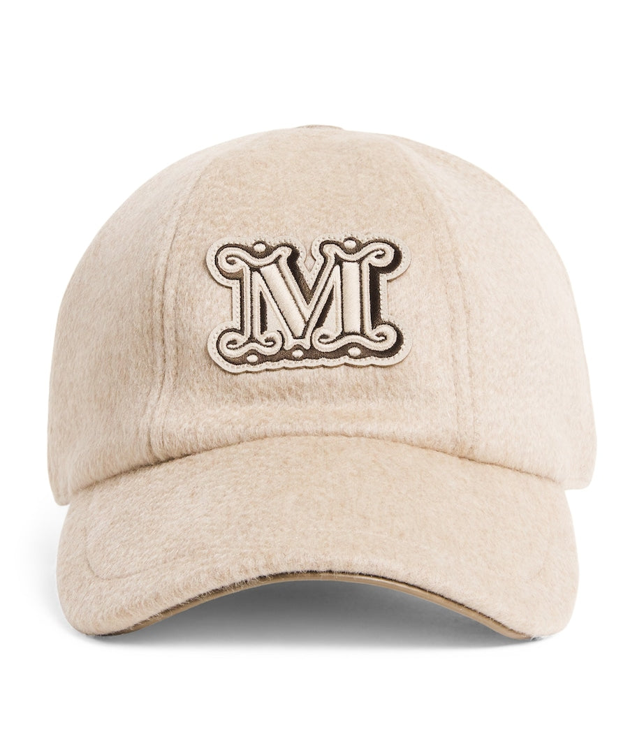 Beige Camel Fur Monogram Baseball Cap