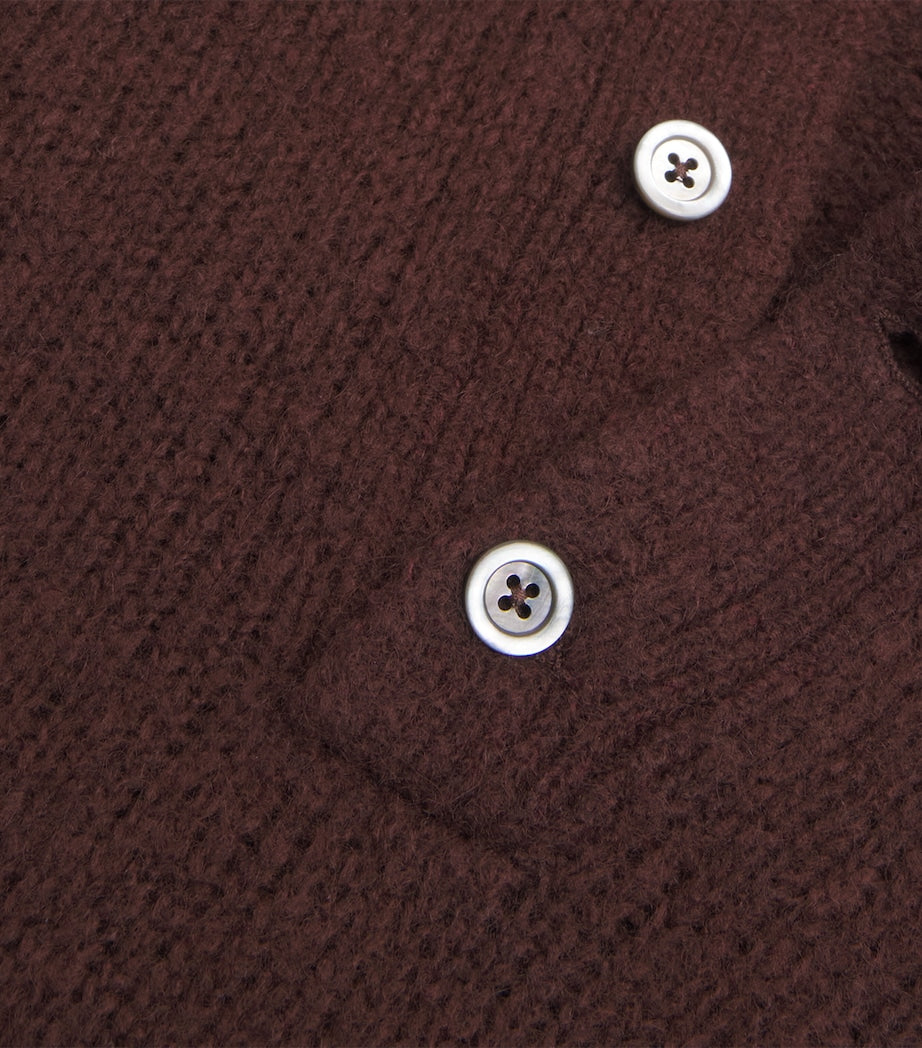 Norse Projects Burgundy Alpaca-Blend Rasmus Polo Sweater