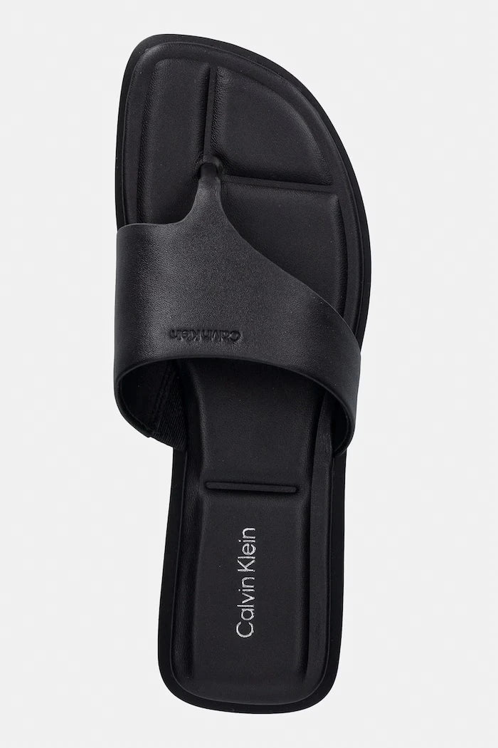 Calvin Klein джапанки дамски от кожа FLAT SANDAL THONG LTH