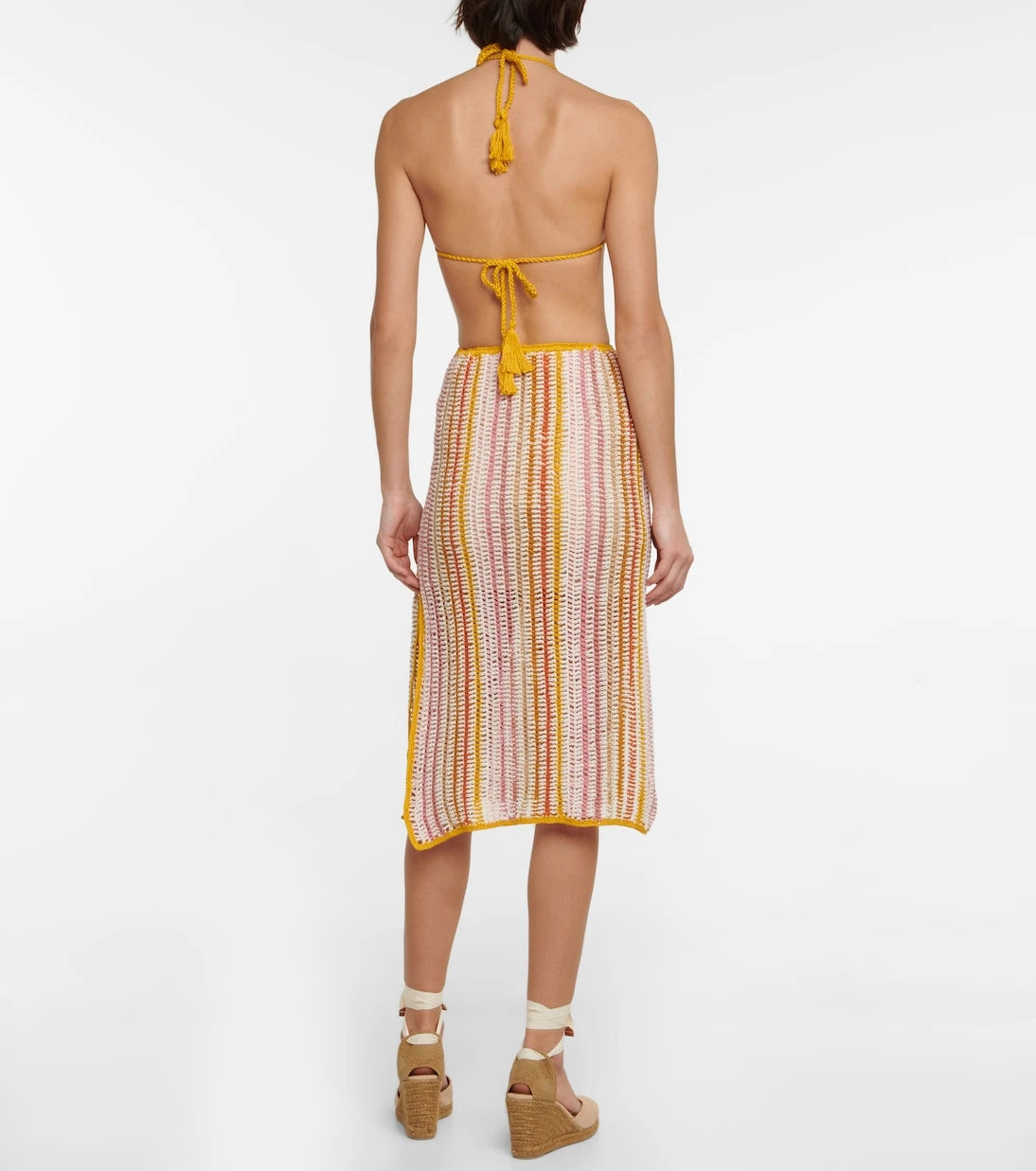 Anna Kosturova - Ring halterneck crochet dress