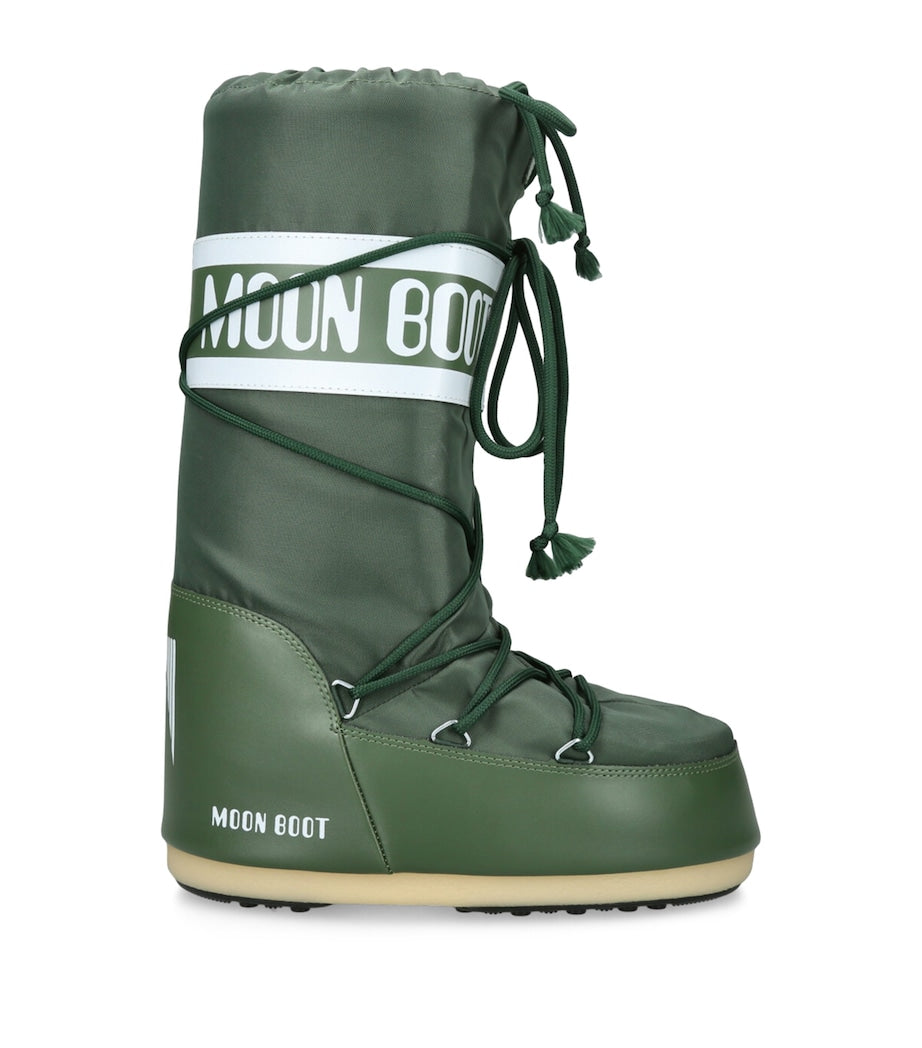 Green Nylon Moon Boots
