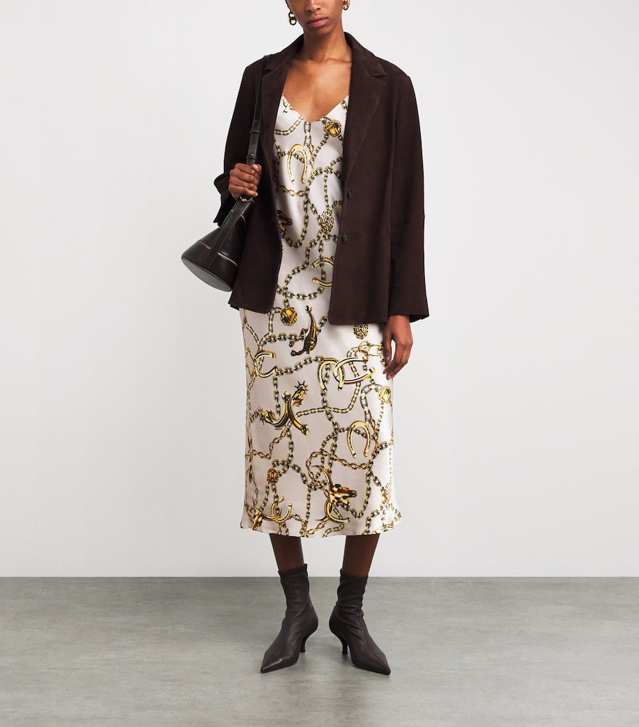 L'Agence Multi Silk Seridie Midi Dress