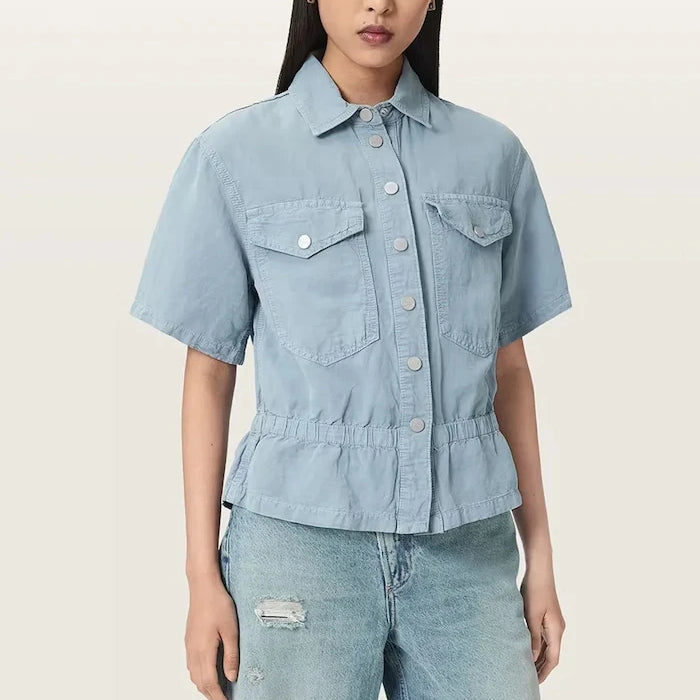 AllSaints риза дамска с лен TOVE