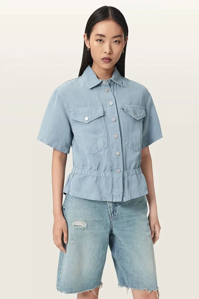 AllSaints риза дамска с лен TOVE