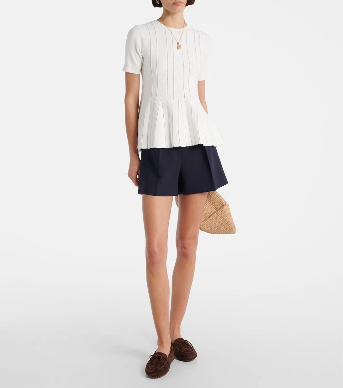 Max Mara - Epoche peplum open-knit top