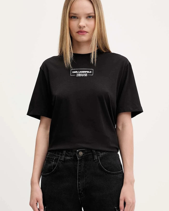 Karl Lagerfeld Jeans pamuklu kadın tişört