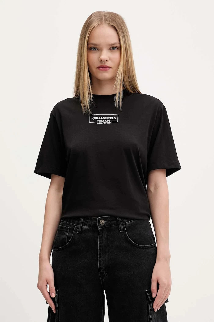 Karl Lagerfeld Jeans pamuklu kadın tişört