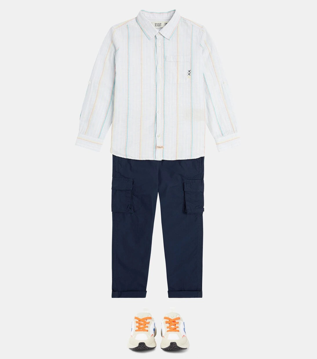 Scotch & Soda Kids - Striped cotton-blend shirt