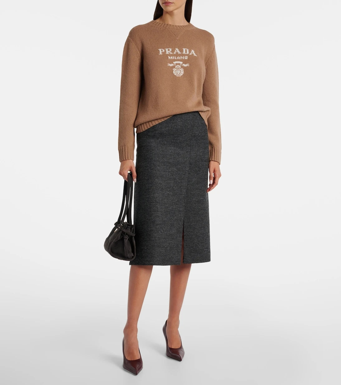 Prada - Logo wool and cashmere sweater
