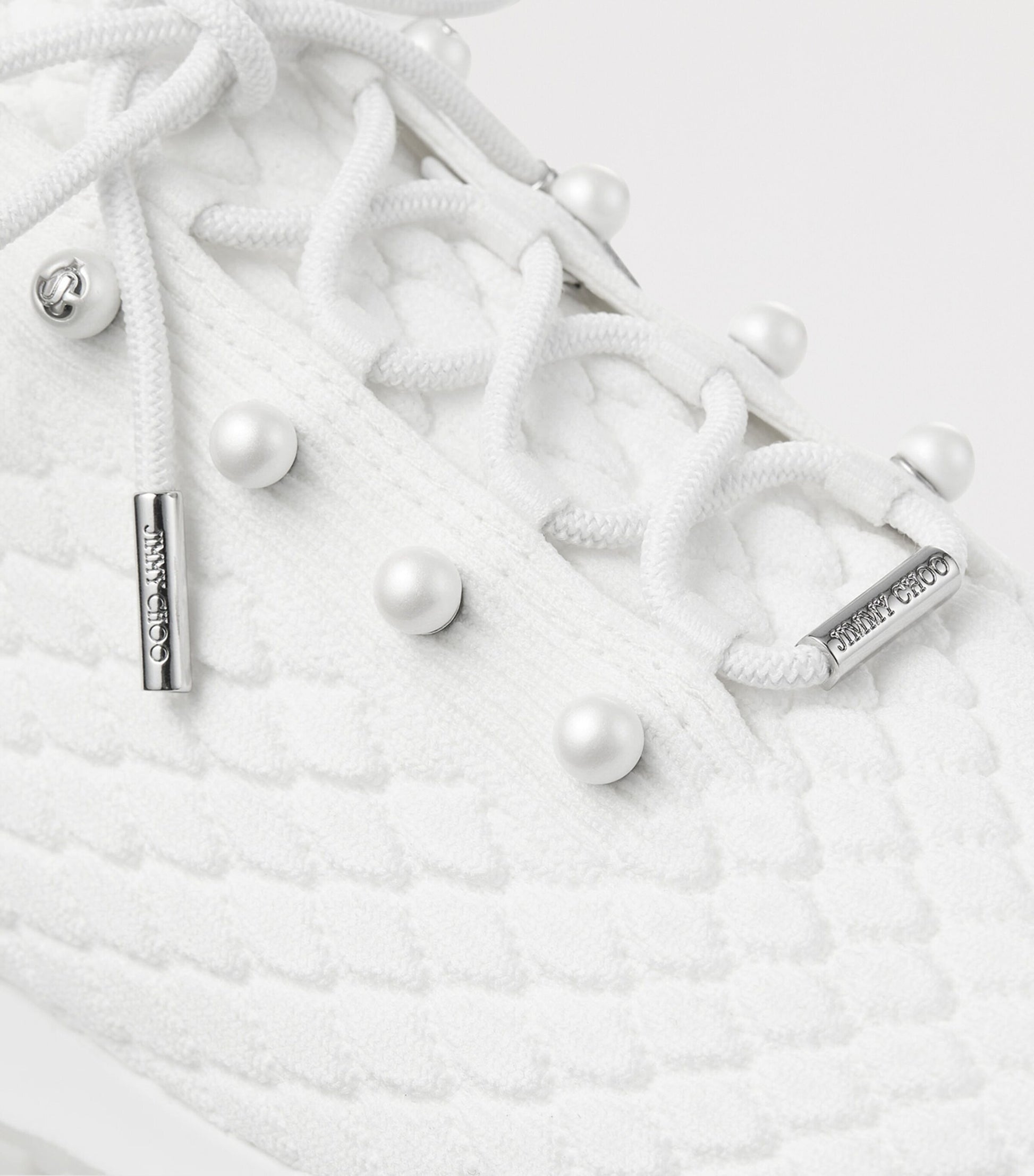 Jimmy Choo White Veles Knitted Sneakers