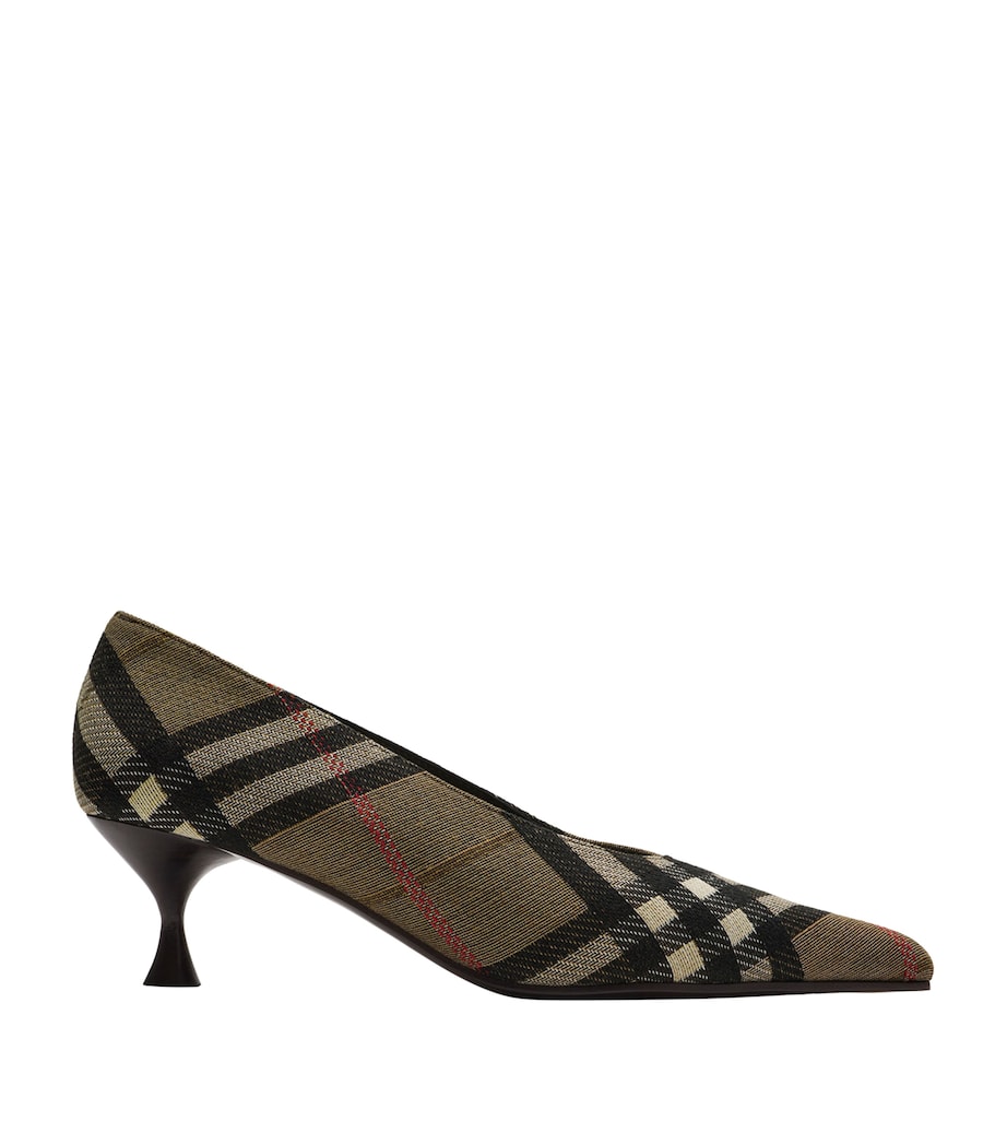 Burberry Beige Check Cameo Pumps 55