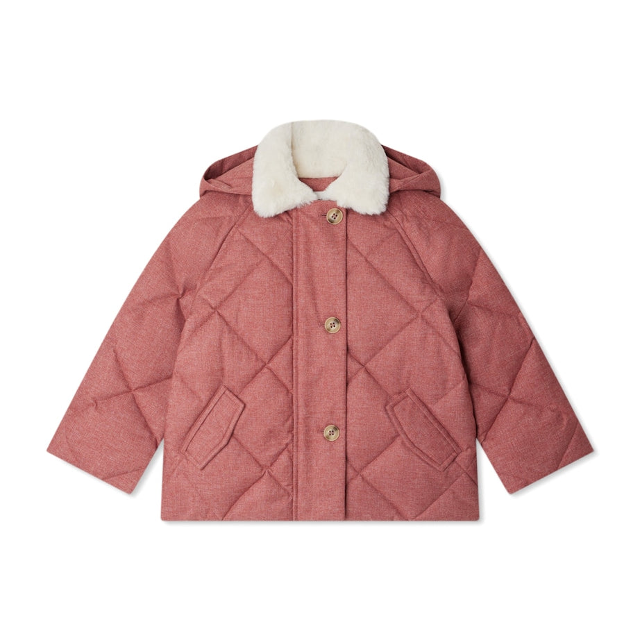 Bonpoint Faux Fur-Trim Hooded Pea Coat (10-14 Years)