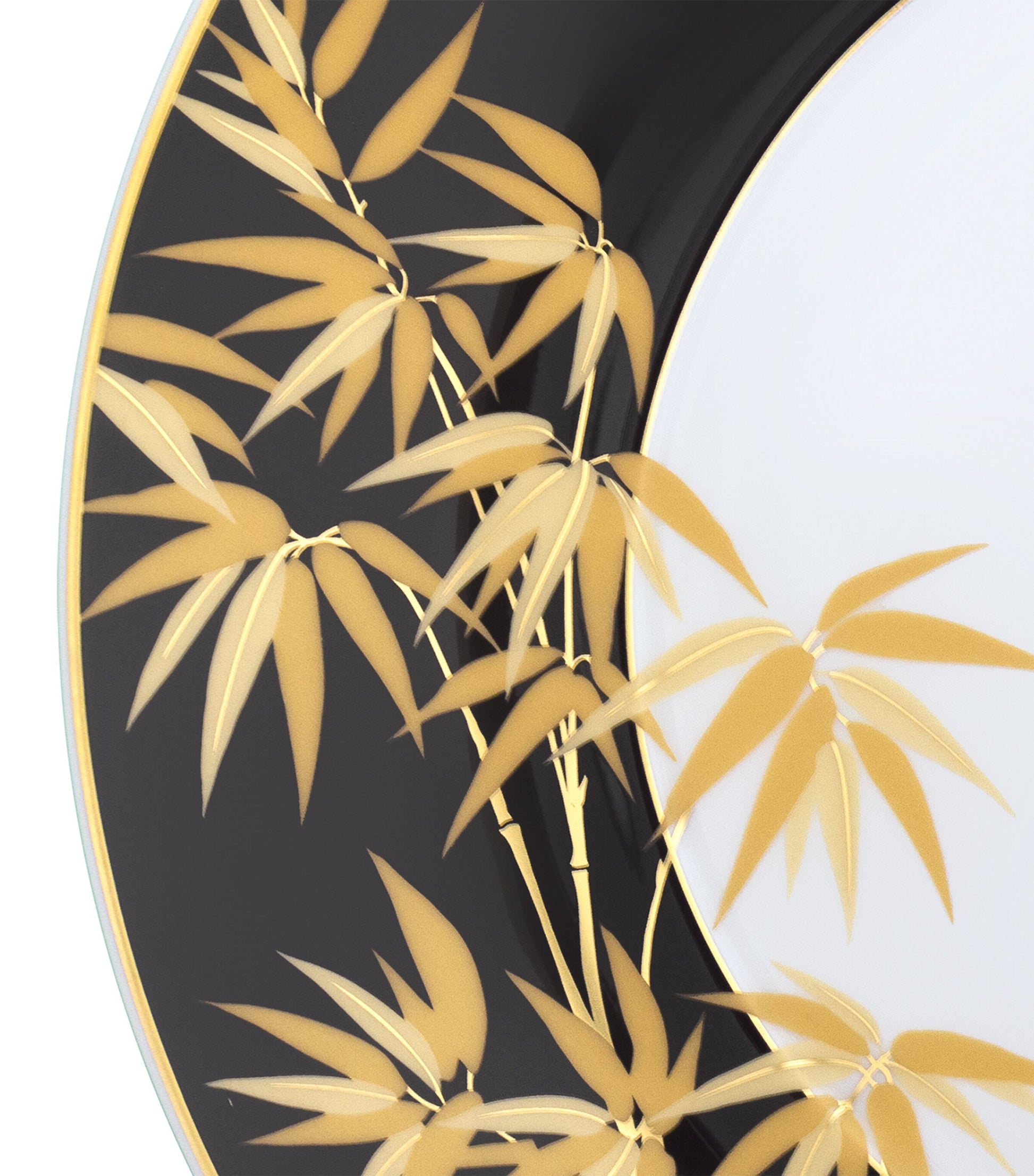 Meissen Large Porcelain Golden Bamboo Dinner Plate (30cm)