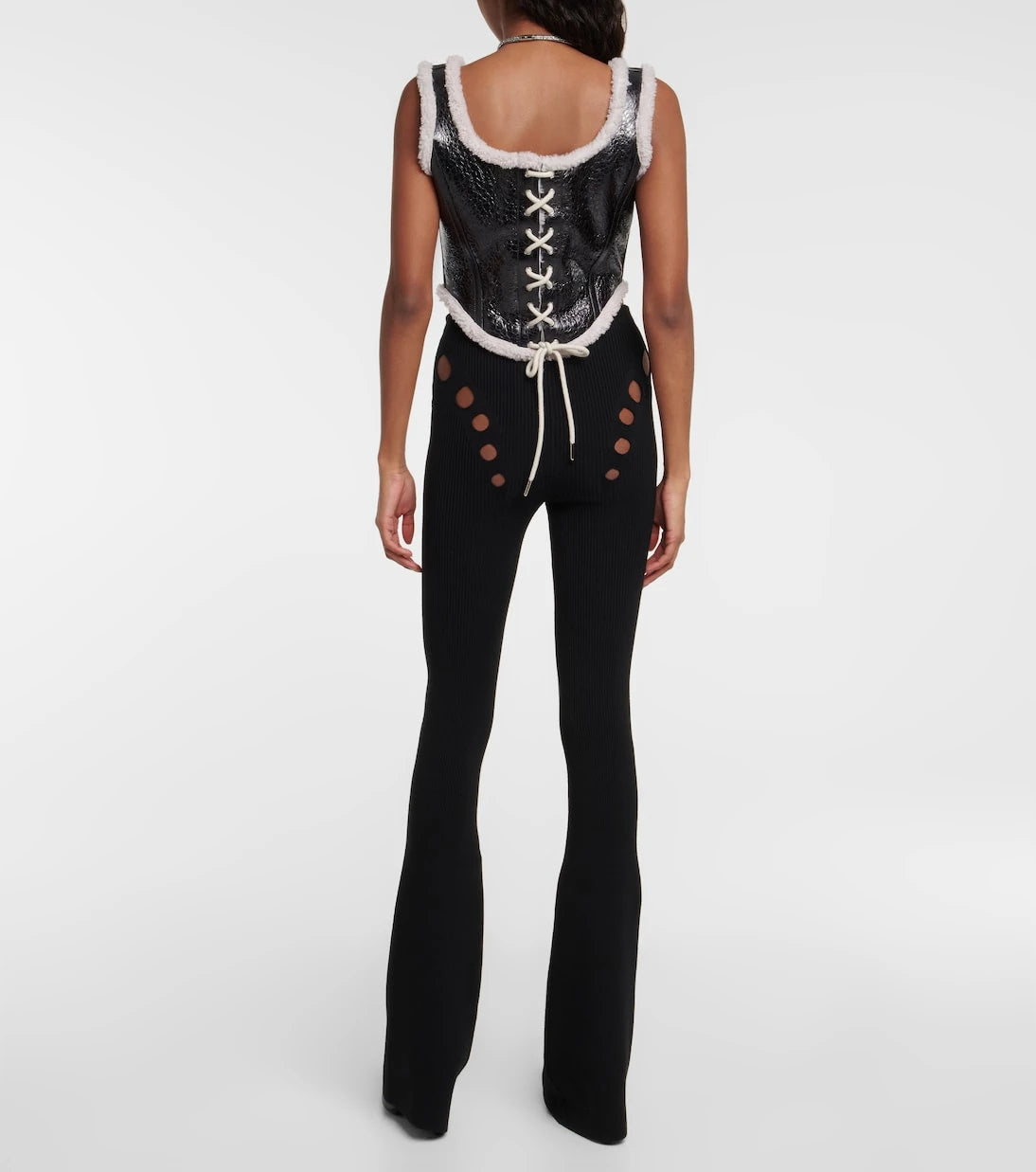 Jean Paul Gaultier - Laminated leather and shearling corset