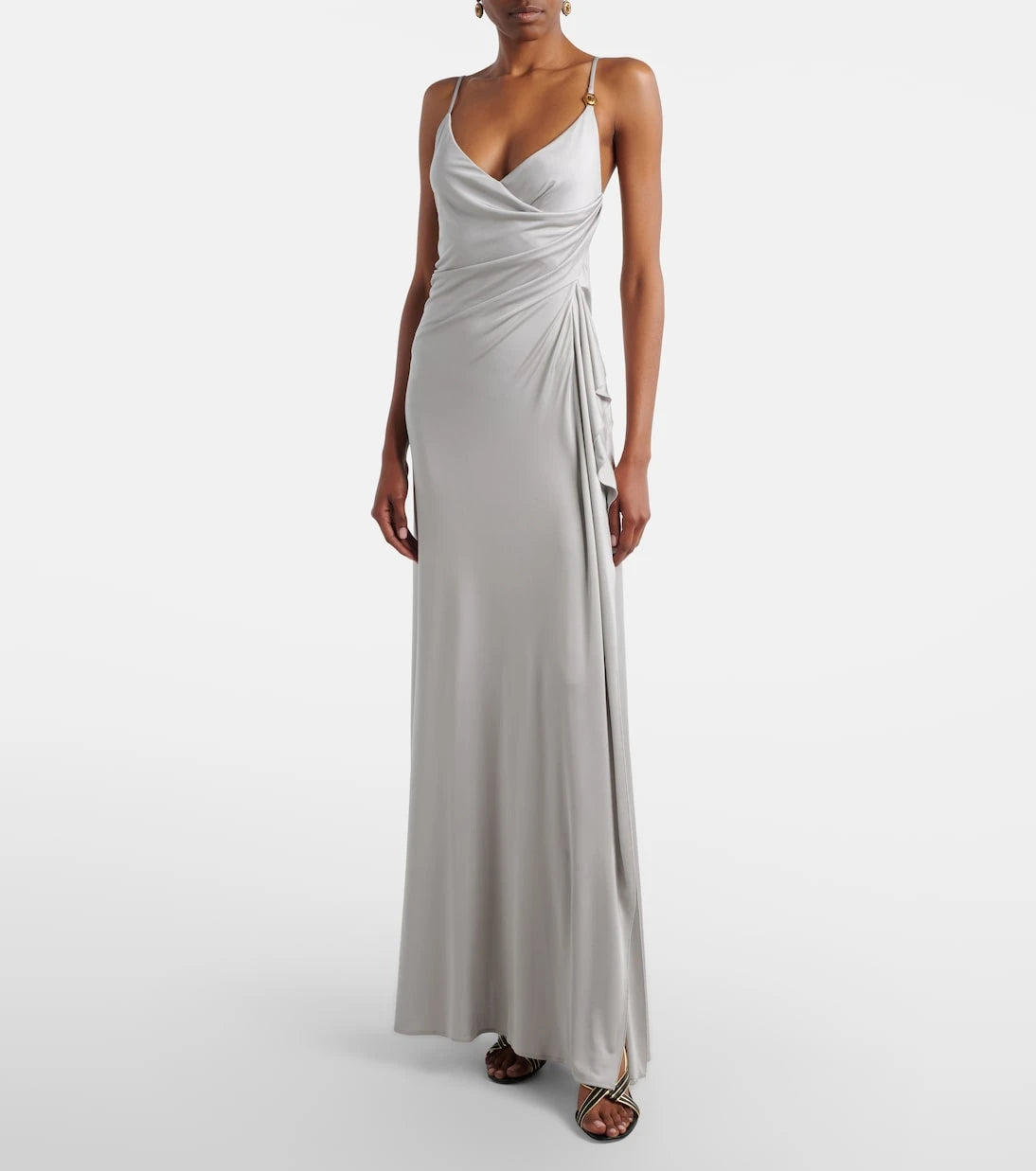 Versace - Medusa draped jersey cocktail dress