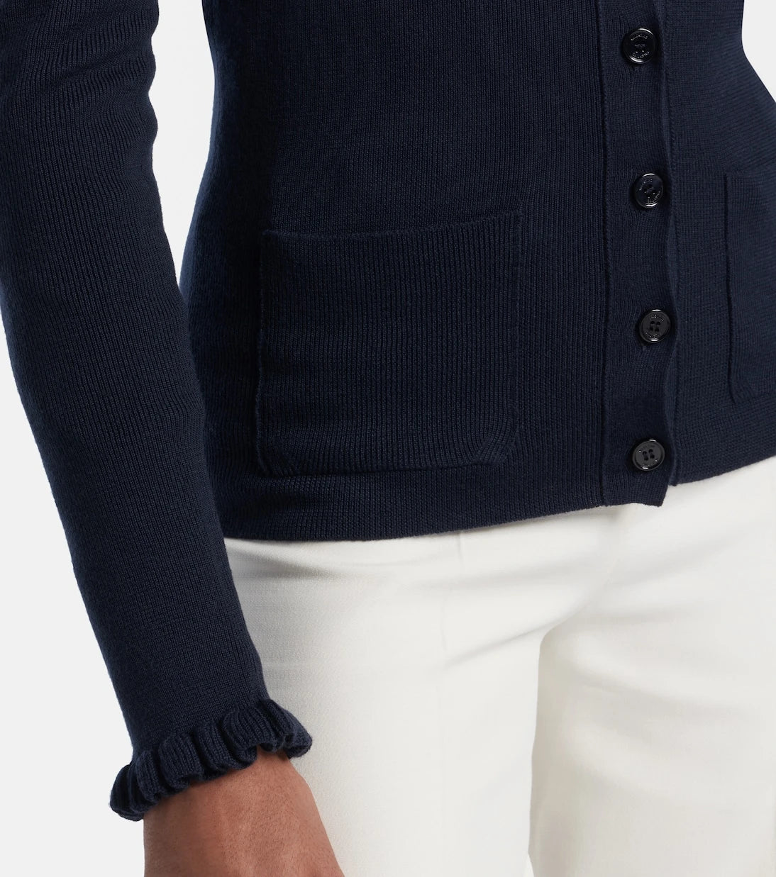 Valentino - Ruffled virgin wool cardigan