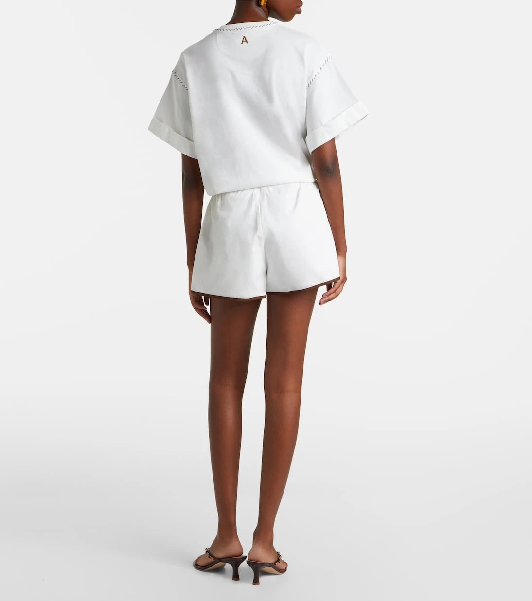 Alémais - Scuba patch-appliqué cotton shorts