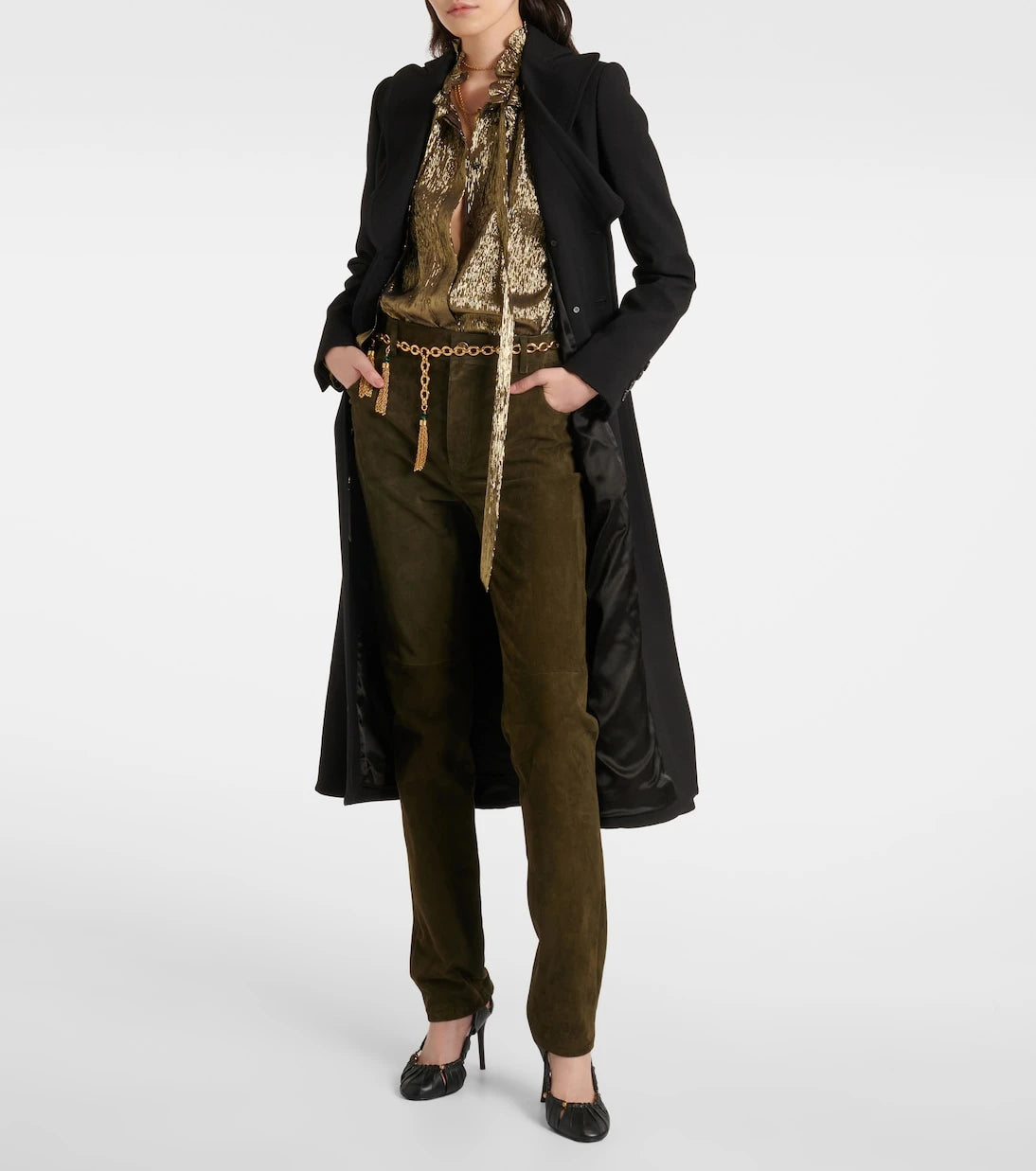 Chloé - Ruffled lamé silk-blend blouse