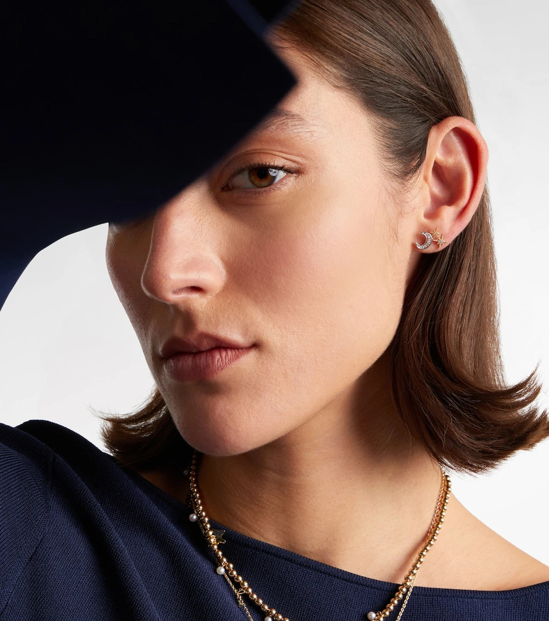 Sydney Evan - Moon 14kt gold earrings with diamonds