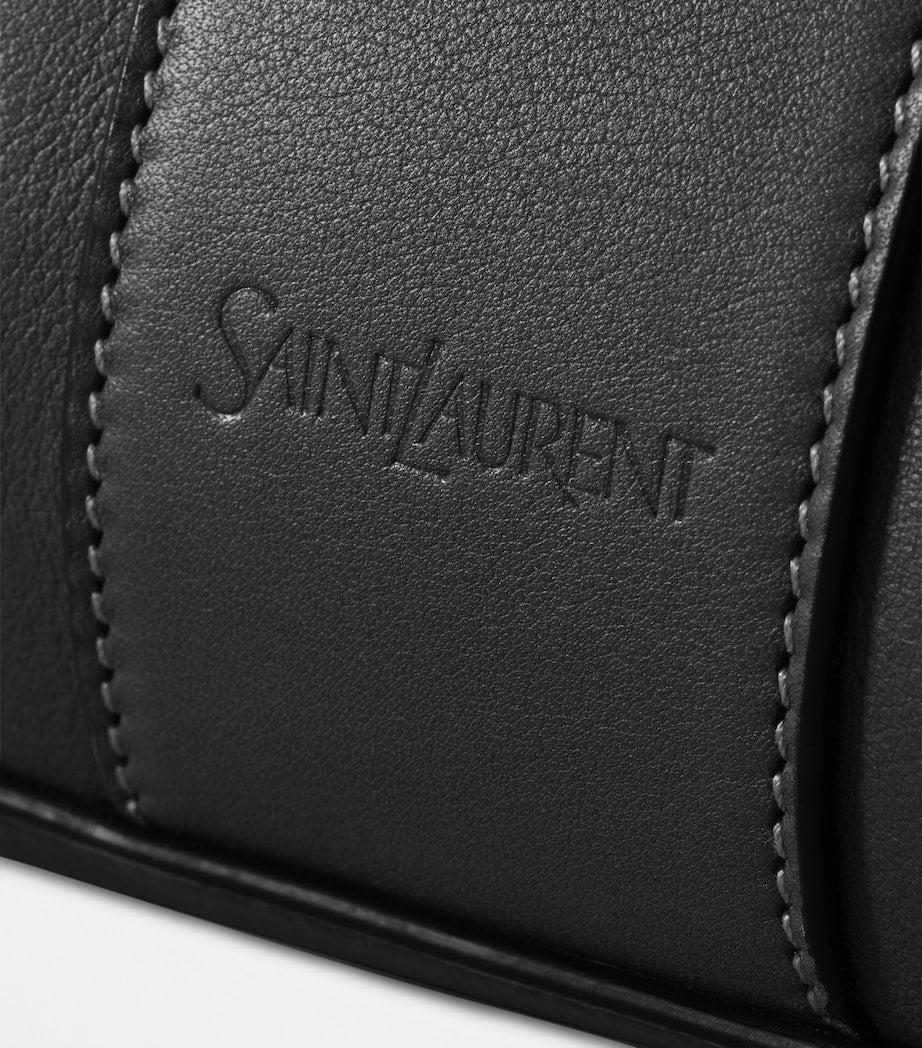 Black Leather Y Tote Bag