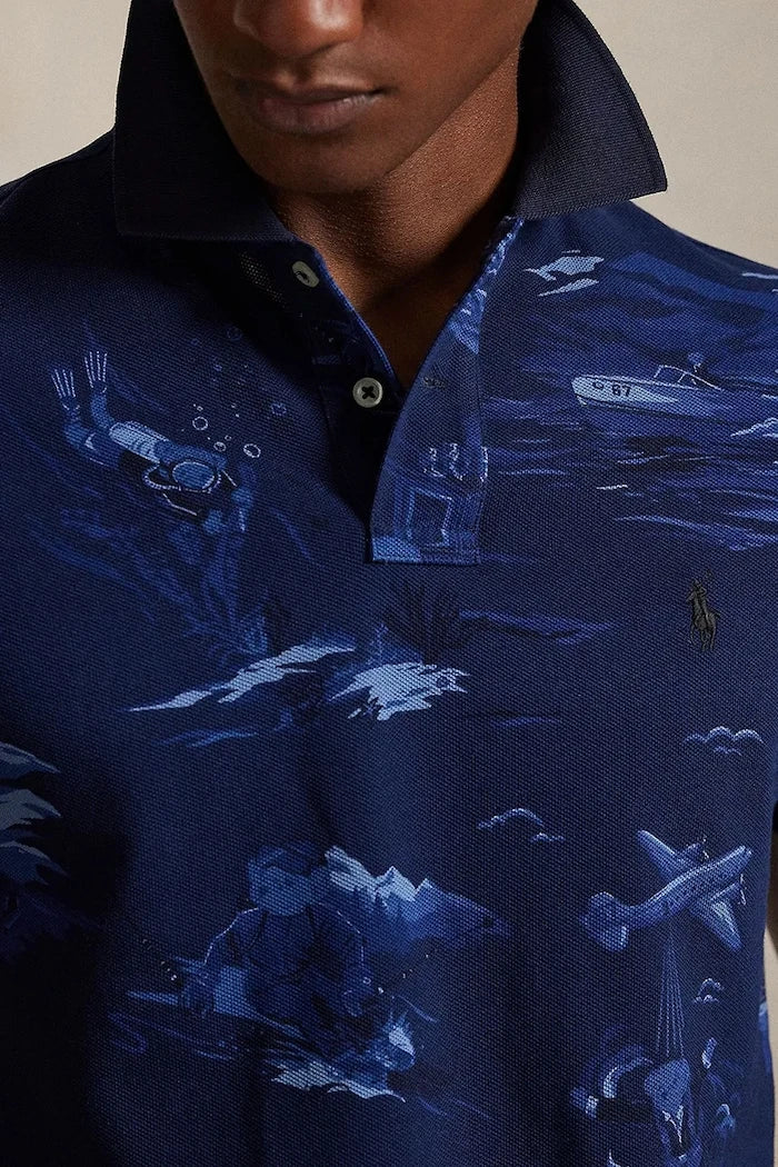 Памучна тениска с яка Polo Ralph Lauren