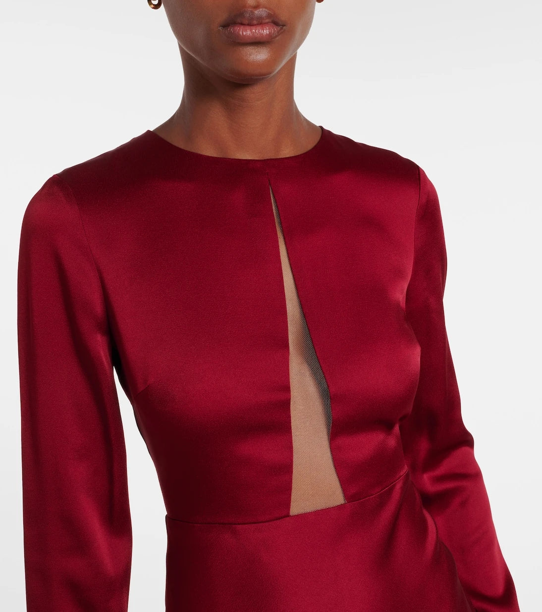 Max Mara - Bird satin maxi dress