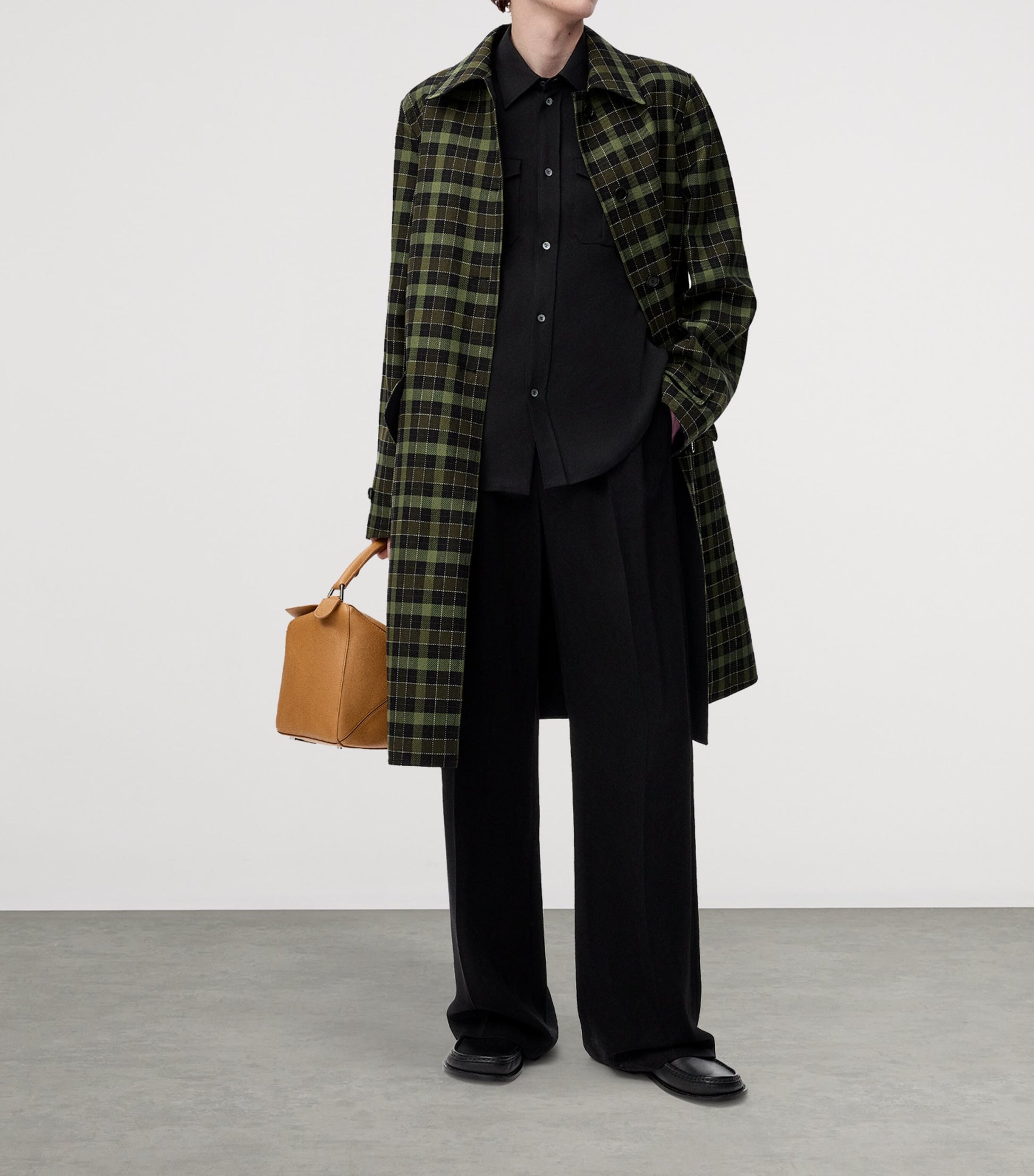 LOEWE Black Wool-Blend Reversible Overcoat