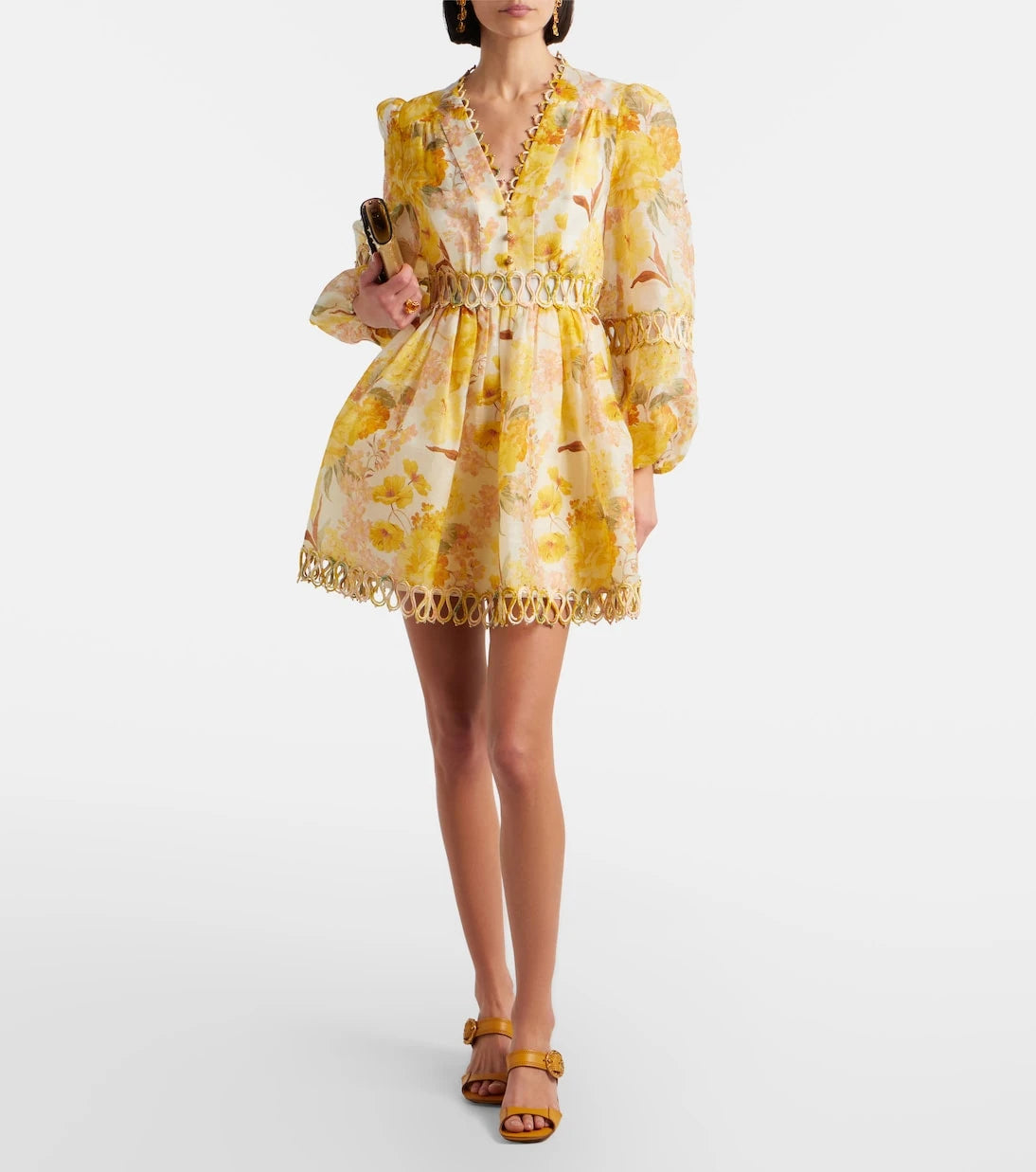 Zimmermann - Como floral linen and silk minidress