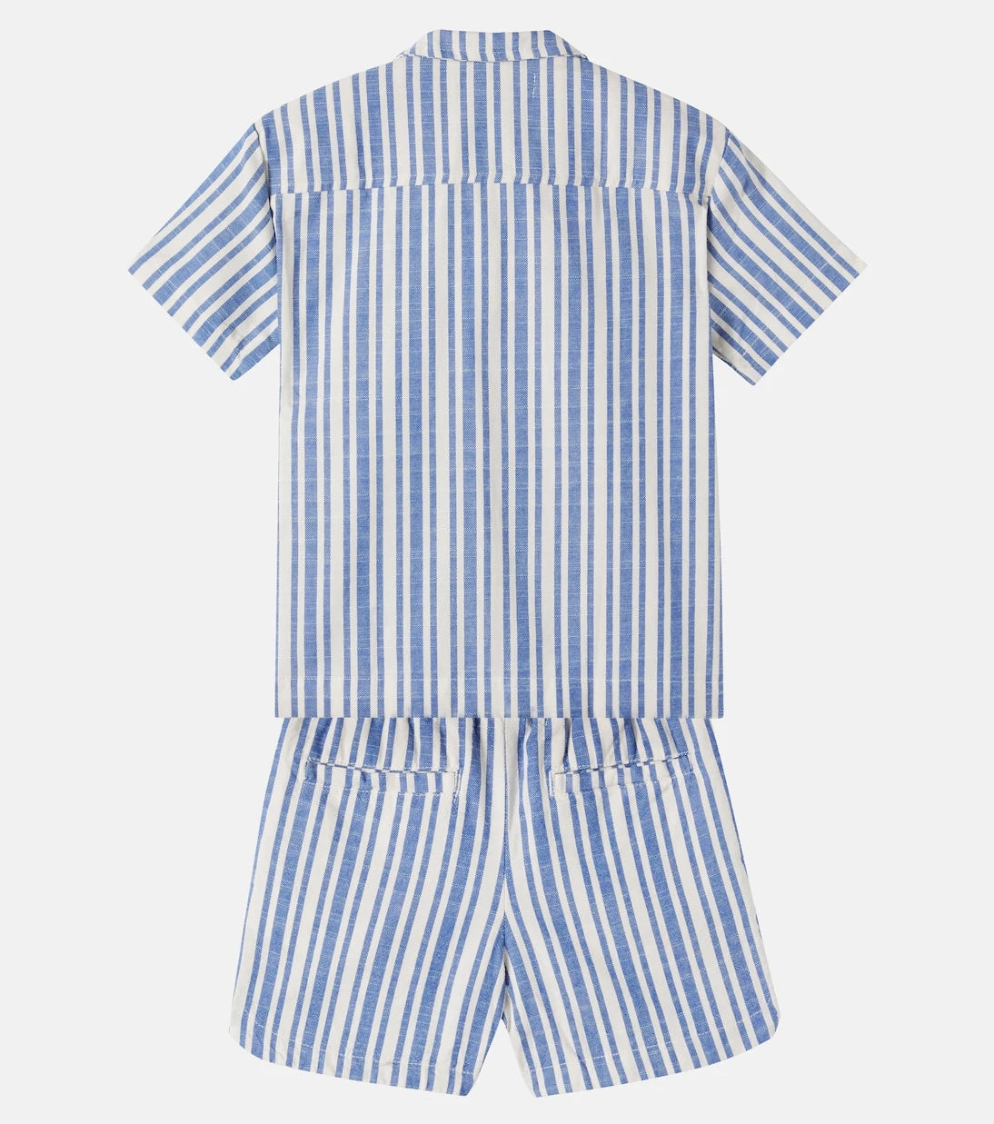 Fábula - Striped cotton bowling shirt and shorts set
