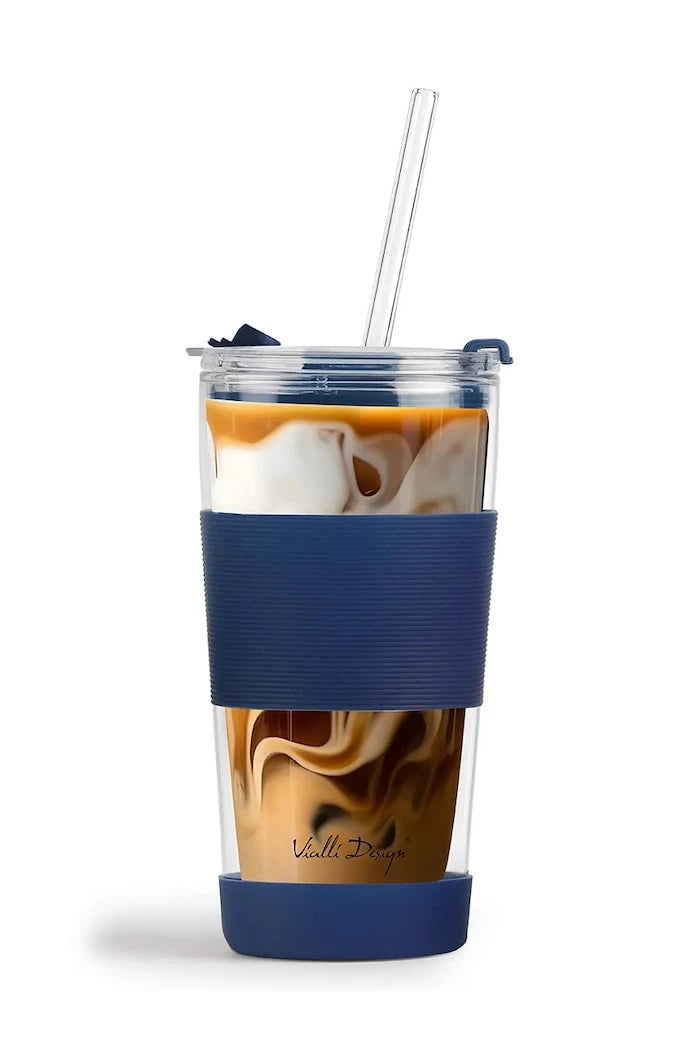 Термочаша със сламка Vialli Design Fuori 600 ml