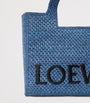 LOEWE Blue x Paula's Ibiza Small Raffia Font Tote Bag