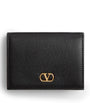 Valentino Garavani Black Leather French Flap Wallet