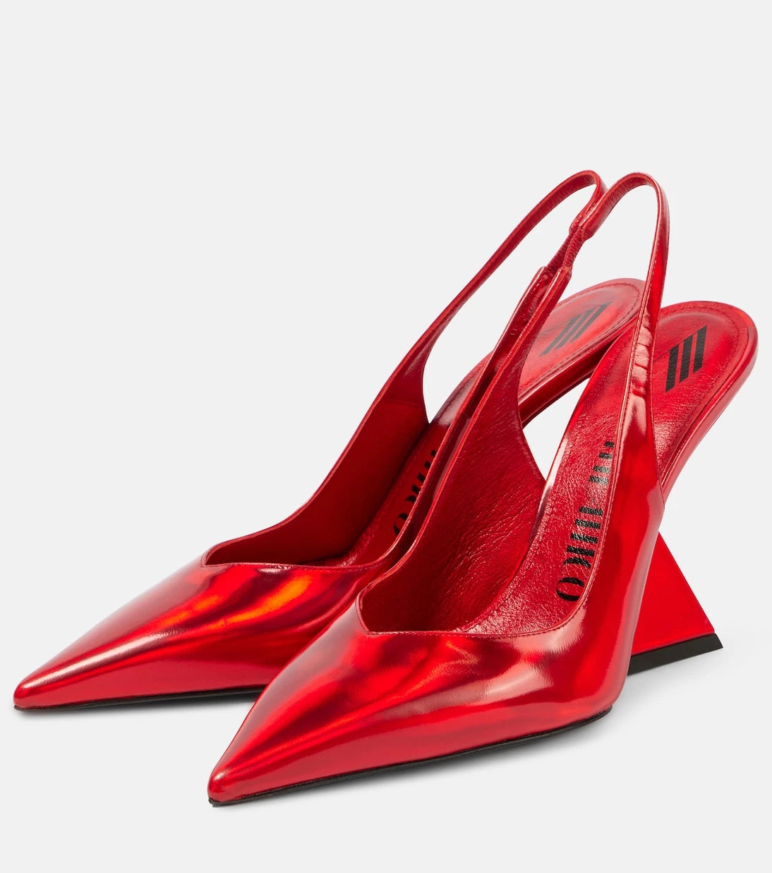 The Attico - Cheope leather slingback pumps