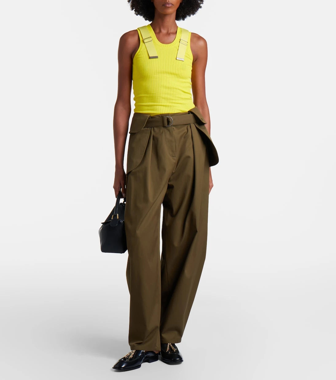 Loewe - Ribbed-knit cotton-blend tank top