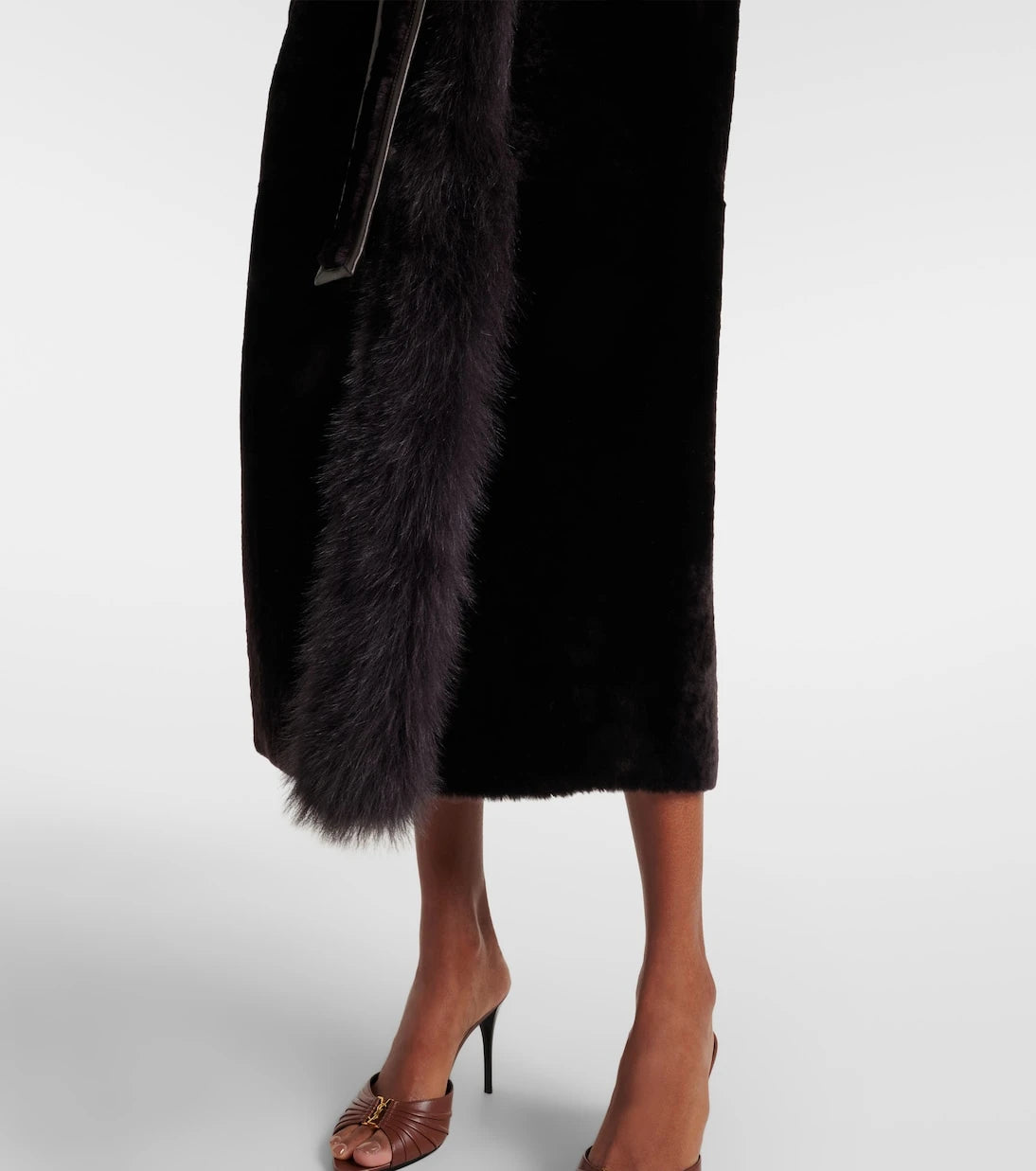 Nour Hammour - Isadora reversible shearling wrap coat