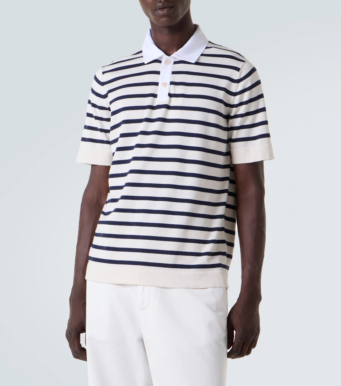 Brunello Cucinelli - Striped cotton polo shirt