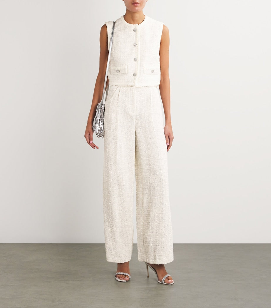 Tweed Wide-Leg Trousers ECRU