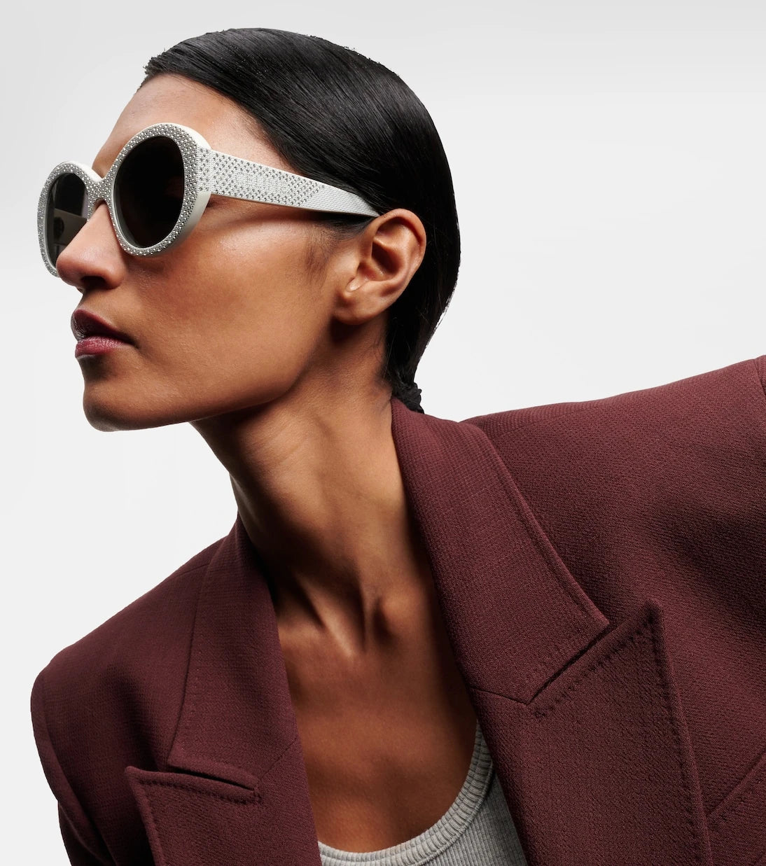 Celine Eyewear - Bold 3 Dots embellished round sunglasses