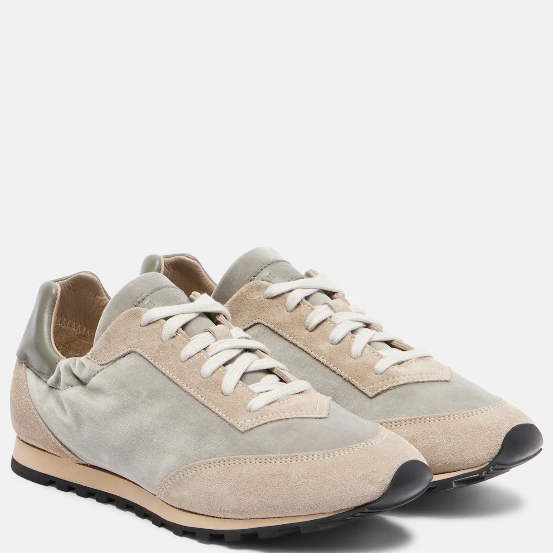 Le Monde Béryl - Slim Runner velvet and suede sneakers