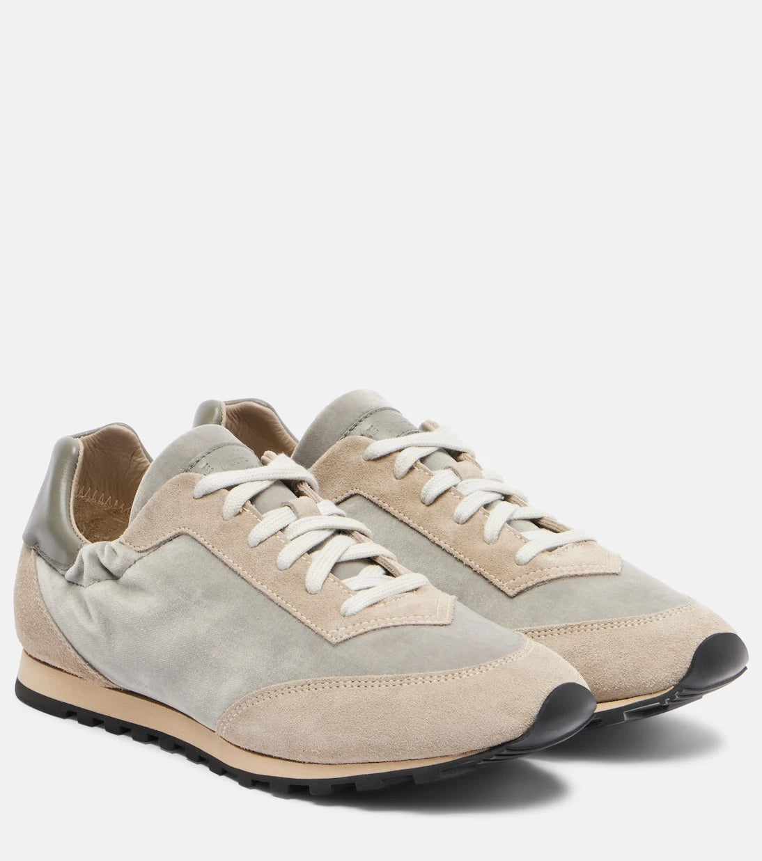 Le Monde Béryl - Slim Runner velvet and suede sneakers