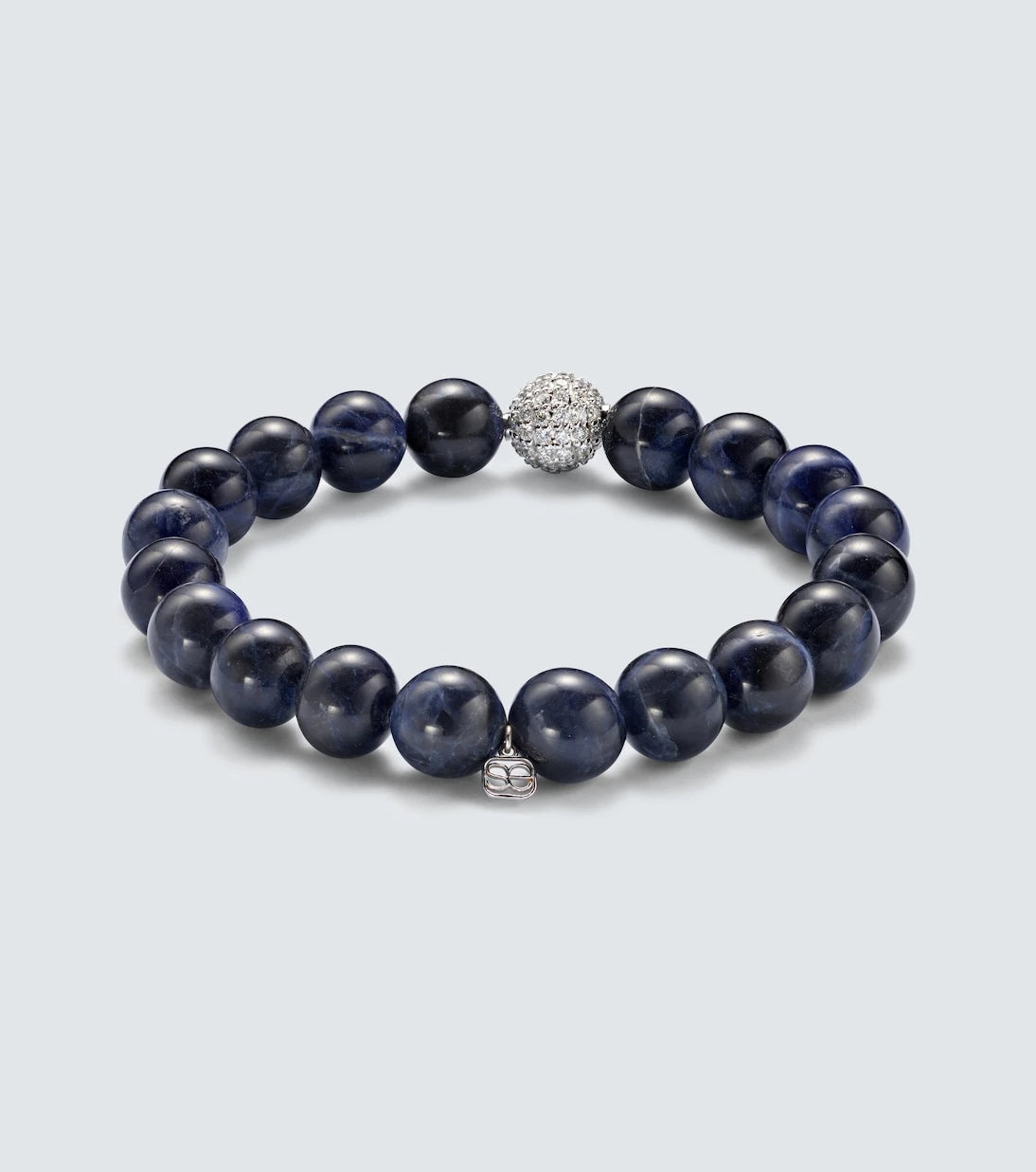 Sydney Evan - 14kt white gold beaded bracelet with diamonds