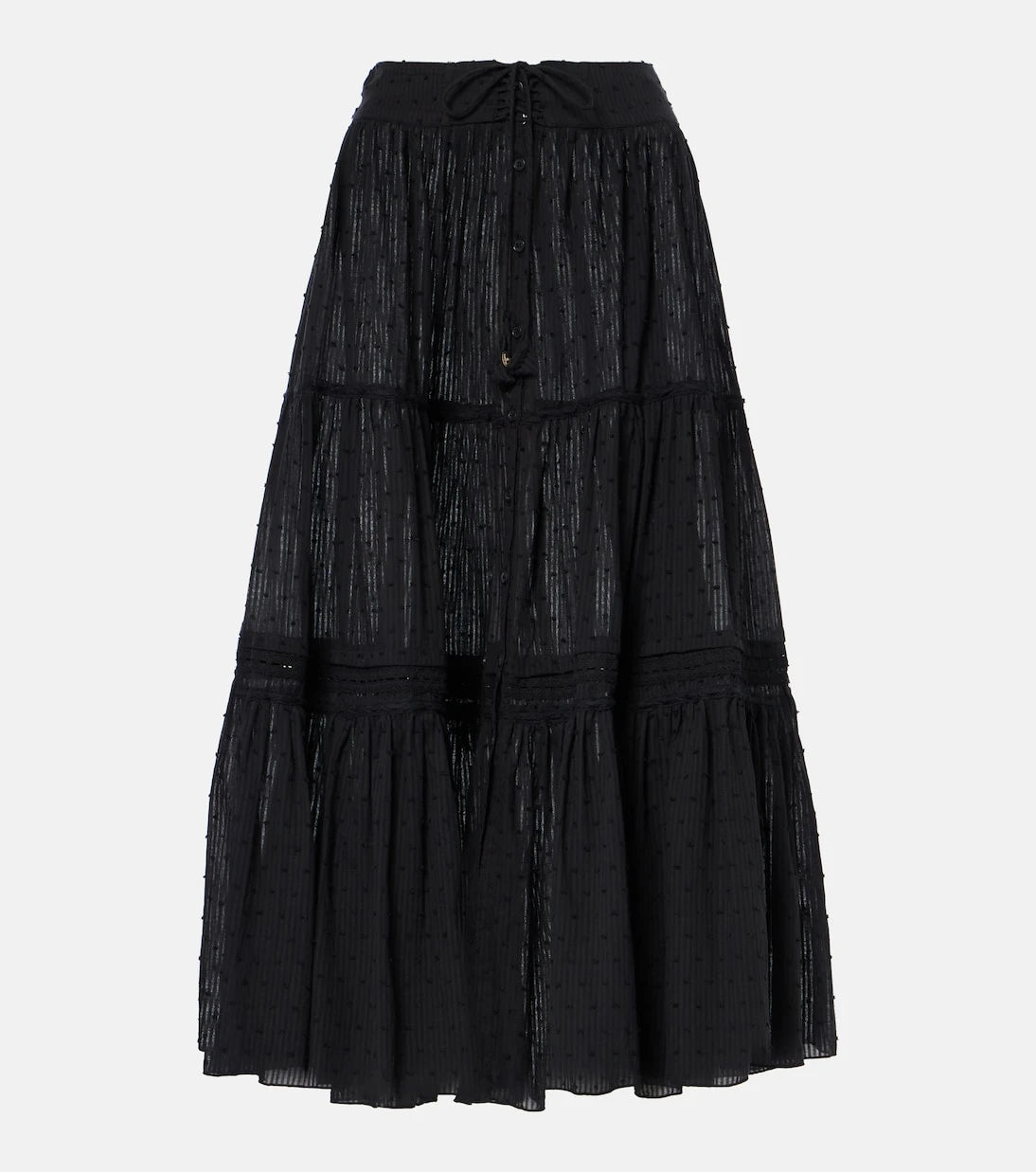 Poupette St Barth - Brie cotton-blend midi skirt