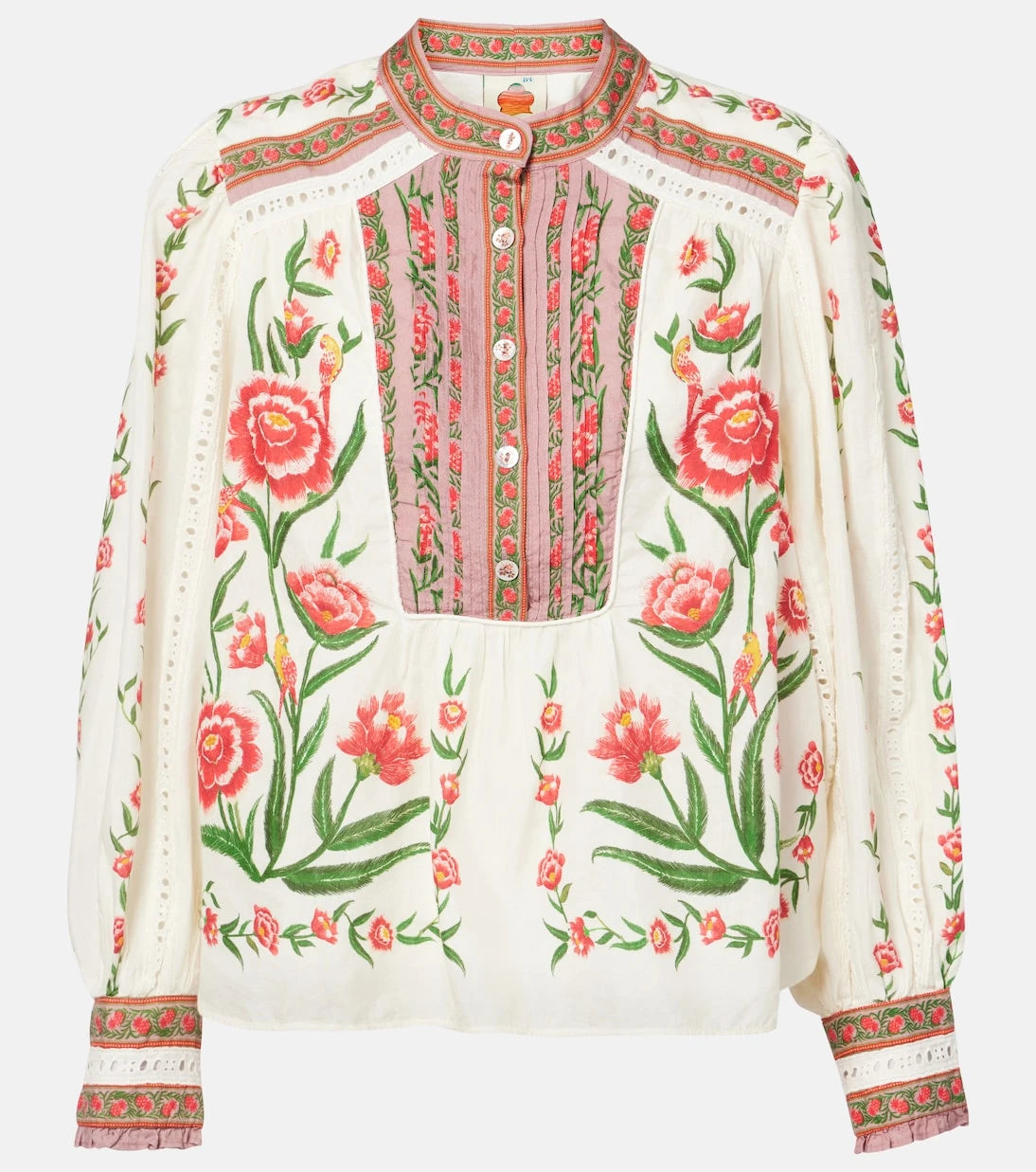 Farm Rio - Printed cotton-blend blouse