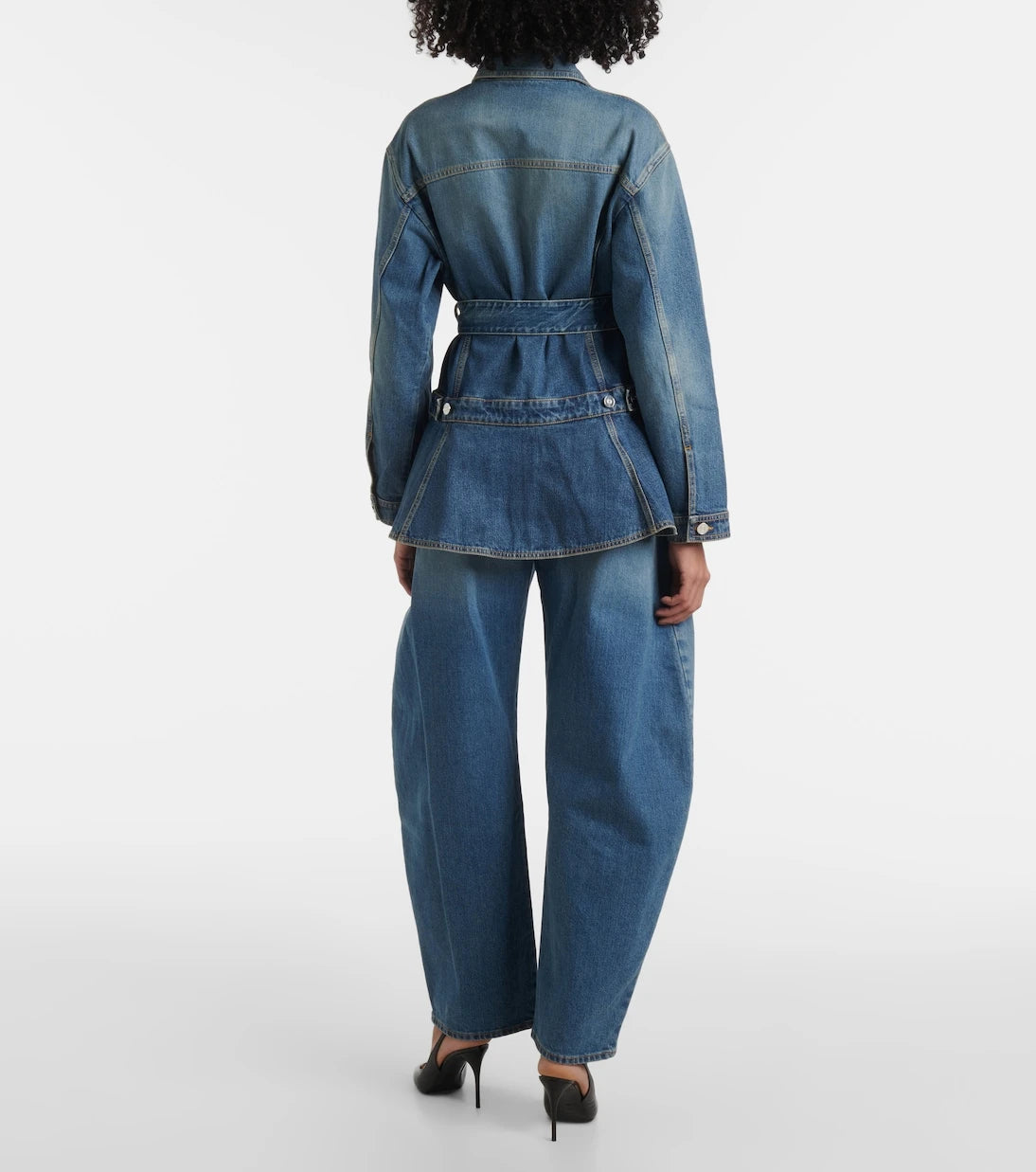 Alaïa - Peplum denim jacket