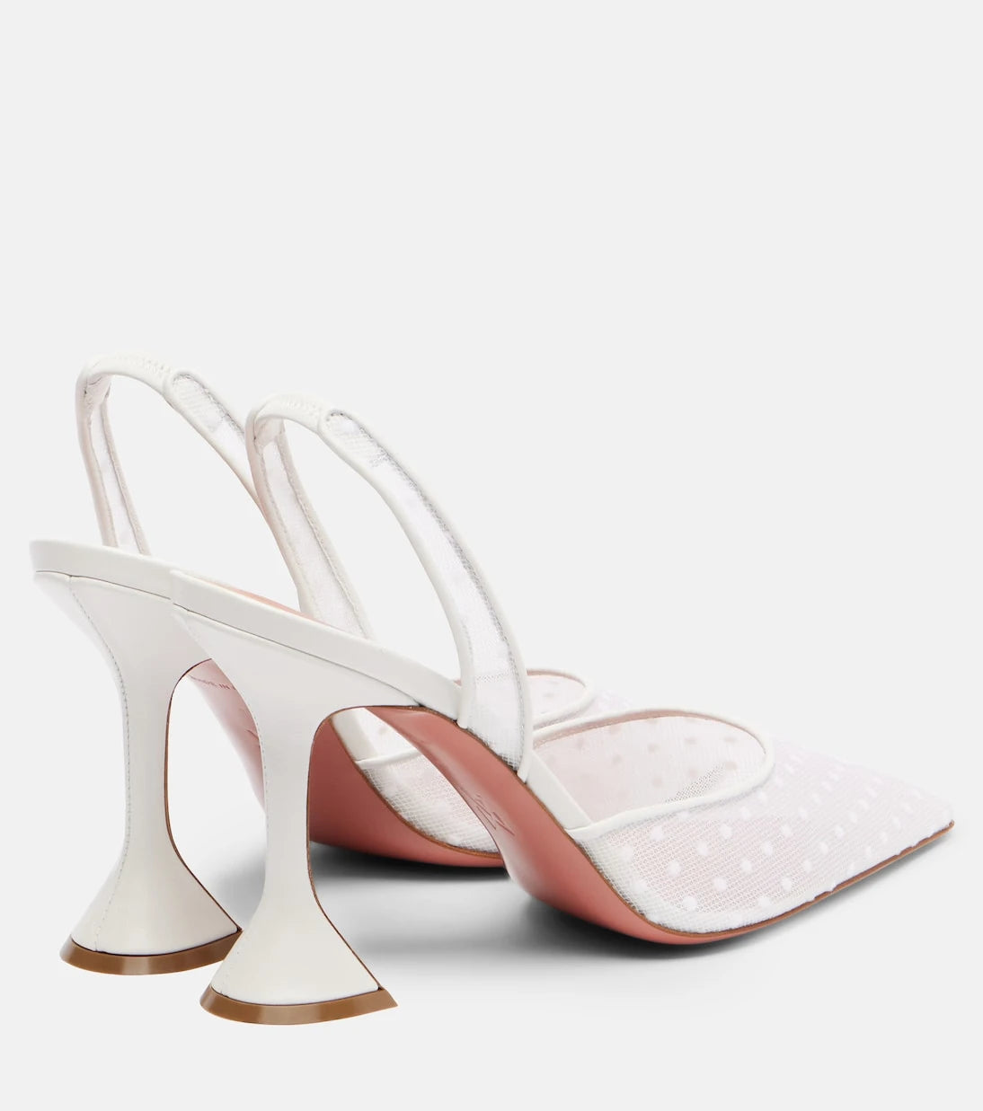 Amina Muaddi - Holli 95 point d'esprit slingback pumps