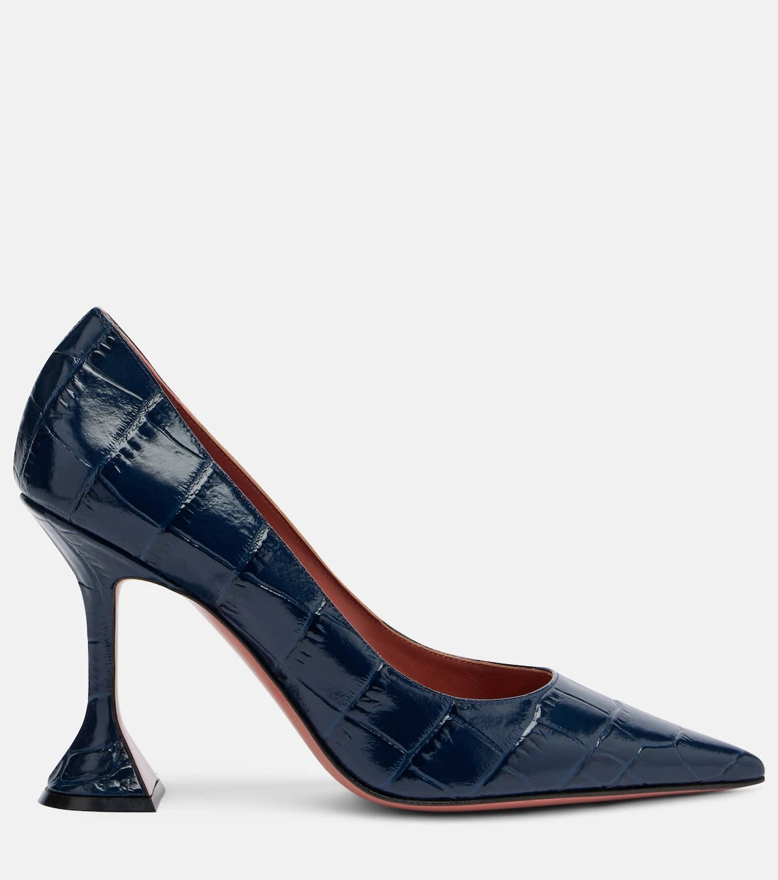 Amina Muaddi - Ami croc-effect leather pumps