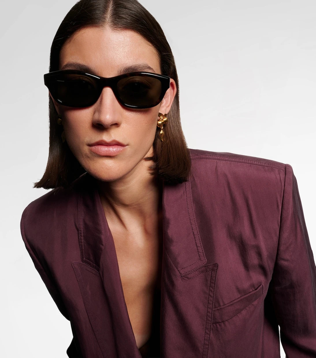 Saint Laurent - Monogram rectangular sunglasses